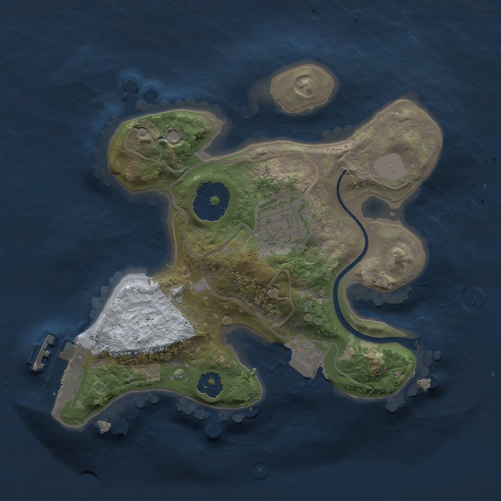 Rust Map: Procedural Map, Size: 2000, Seed: 1560445923, 3 Monuments