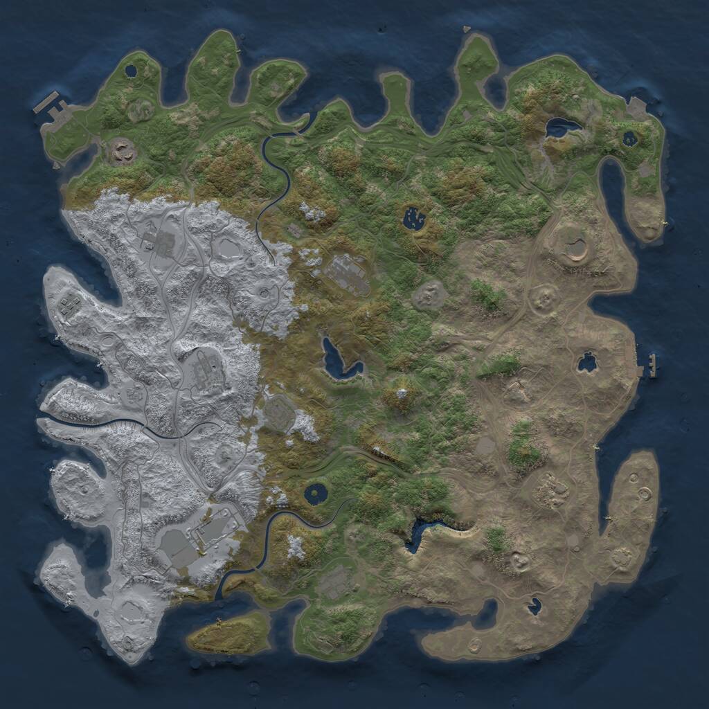 Rust Map: Procedural Map, Size: 4800, Seed: 804153737, 17 Monuments