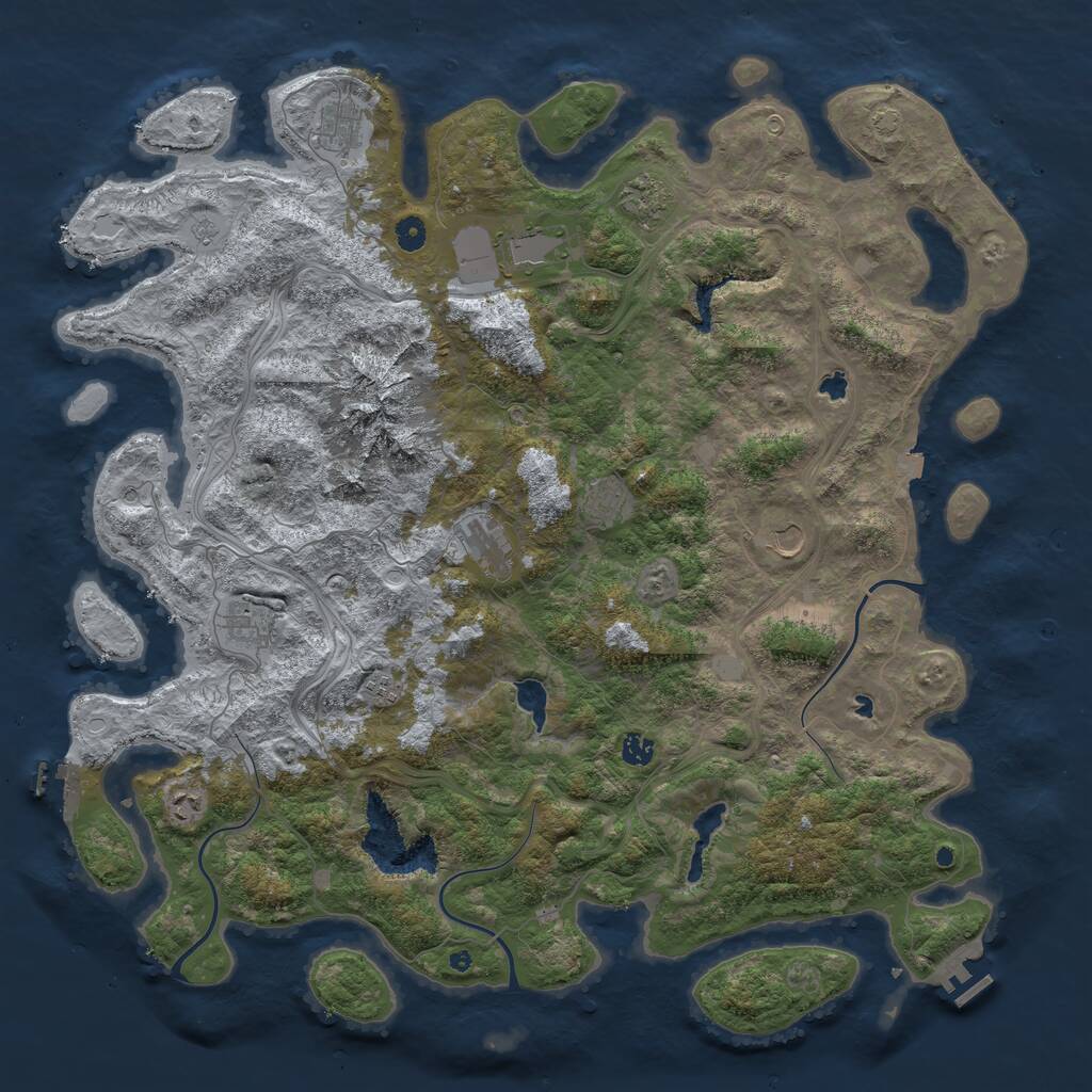 Rust Map: Procedural Map, Size: 5000, Seed: 622743183, 16 Monuments