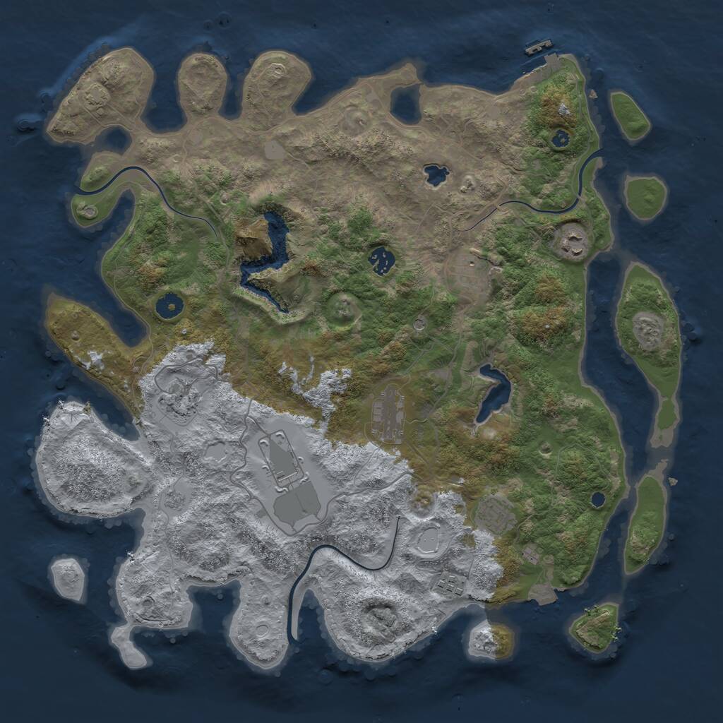 Rust Map: Procedural Map, Size: 4200, Seed: 346558, 13 Monuments