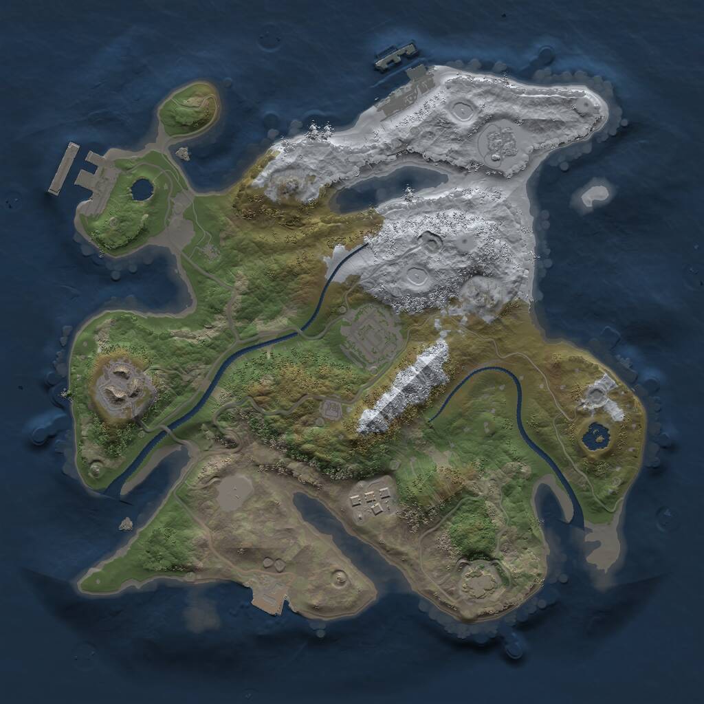 Rust Map: Procedural Map, Size: 2600, Seed: 1108874735, 8 Monuments