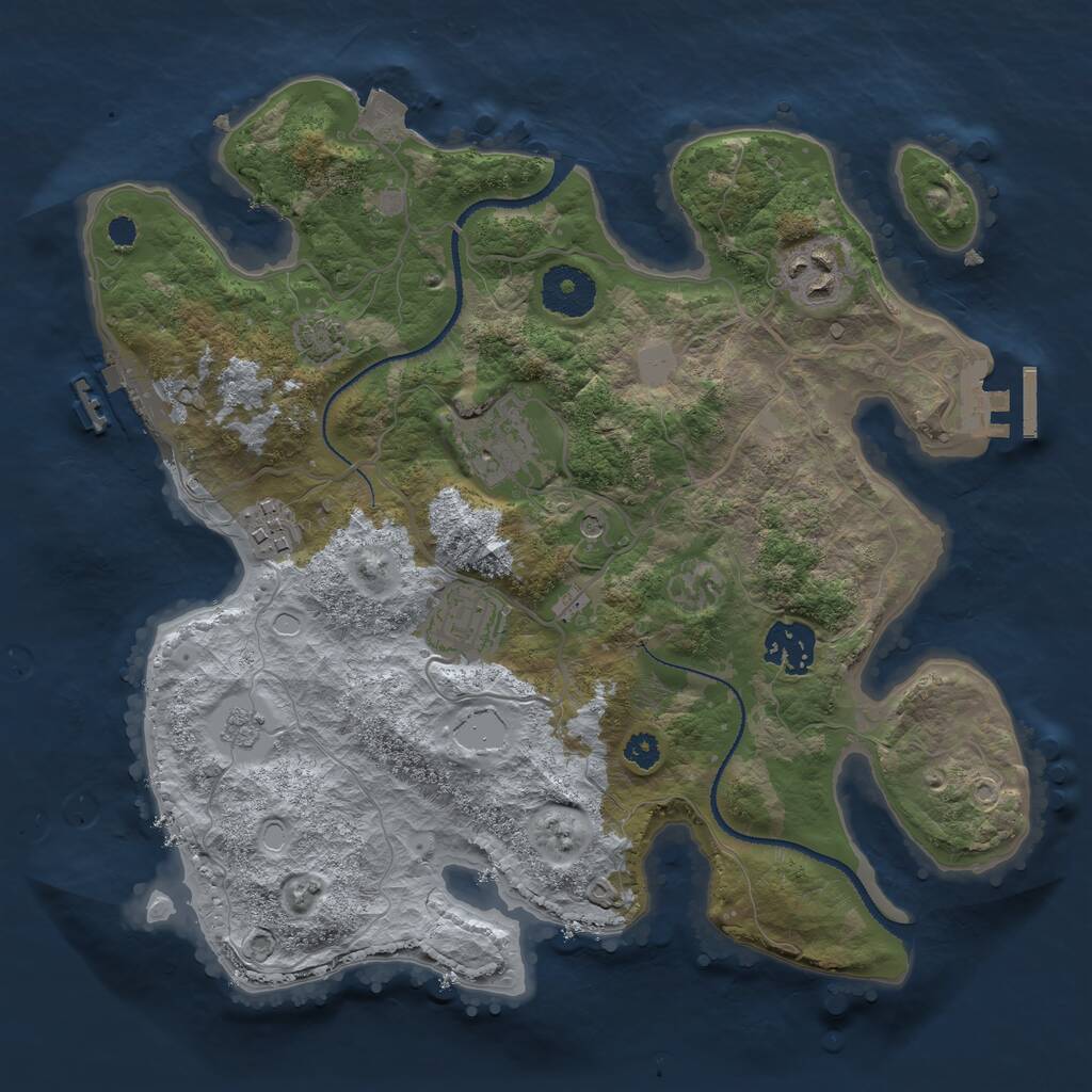 Rust Map: Procedural Map, Size: 3100, Seed: 1209540196, 11 Monuments