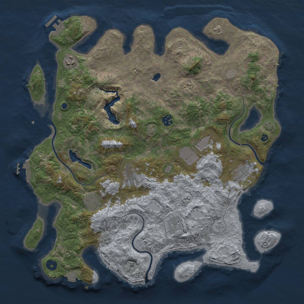 Rust Map: Procedural Map, Size: 4200, Seed: 45876969, 15 Monuments