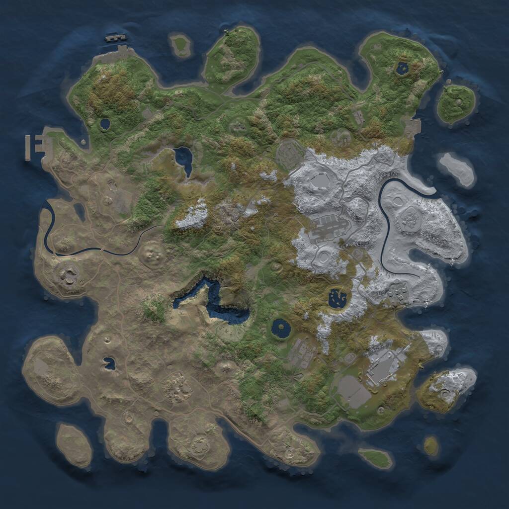 Rust Map: Procedural Map, Size: 4000, Seed: 15396, 14 Monuments