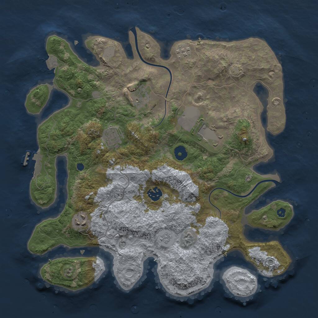 Rust Map: Procedural Map, Size: 3500, Seed: 102369279, 11 Monuments