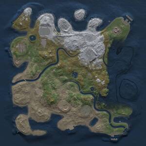 Thumbnail Rust Map: Procedural Map, Size: 3600, Seed: 1438250322, 14 Monuments