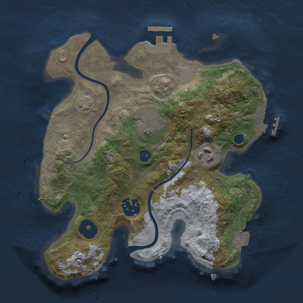 Rust Map: Procedural Map, Size: 2500, Seed: 1352695838, 7 Monuments