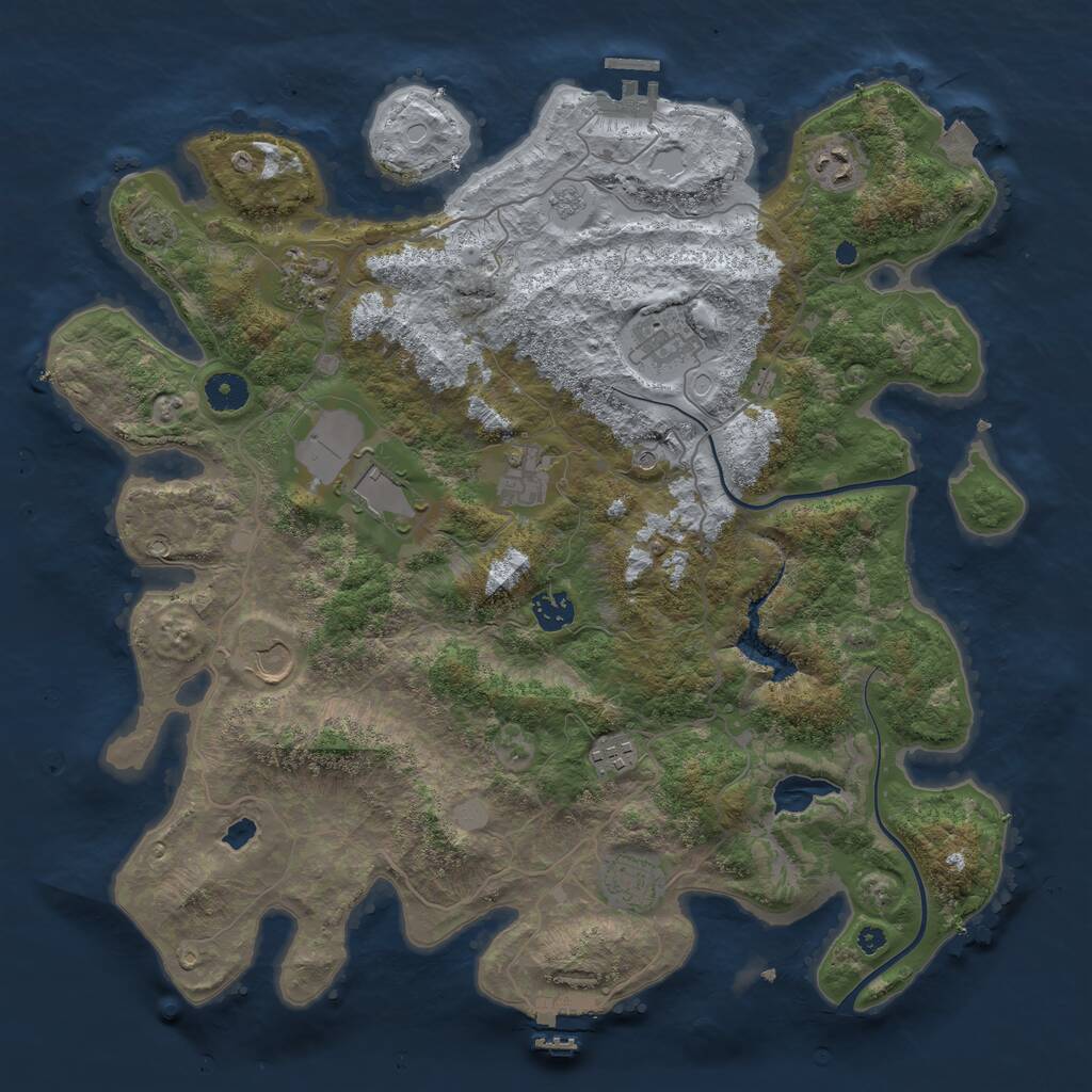 Rust Map: Procedural Map, Size: 4000, Seed: 669293223, 15 Monuments