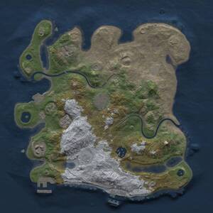 Thumbnail Rust Map: Procedural Map, Size: 3000, Seed: 571828901, 10 Monuments