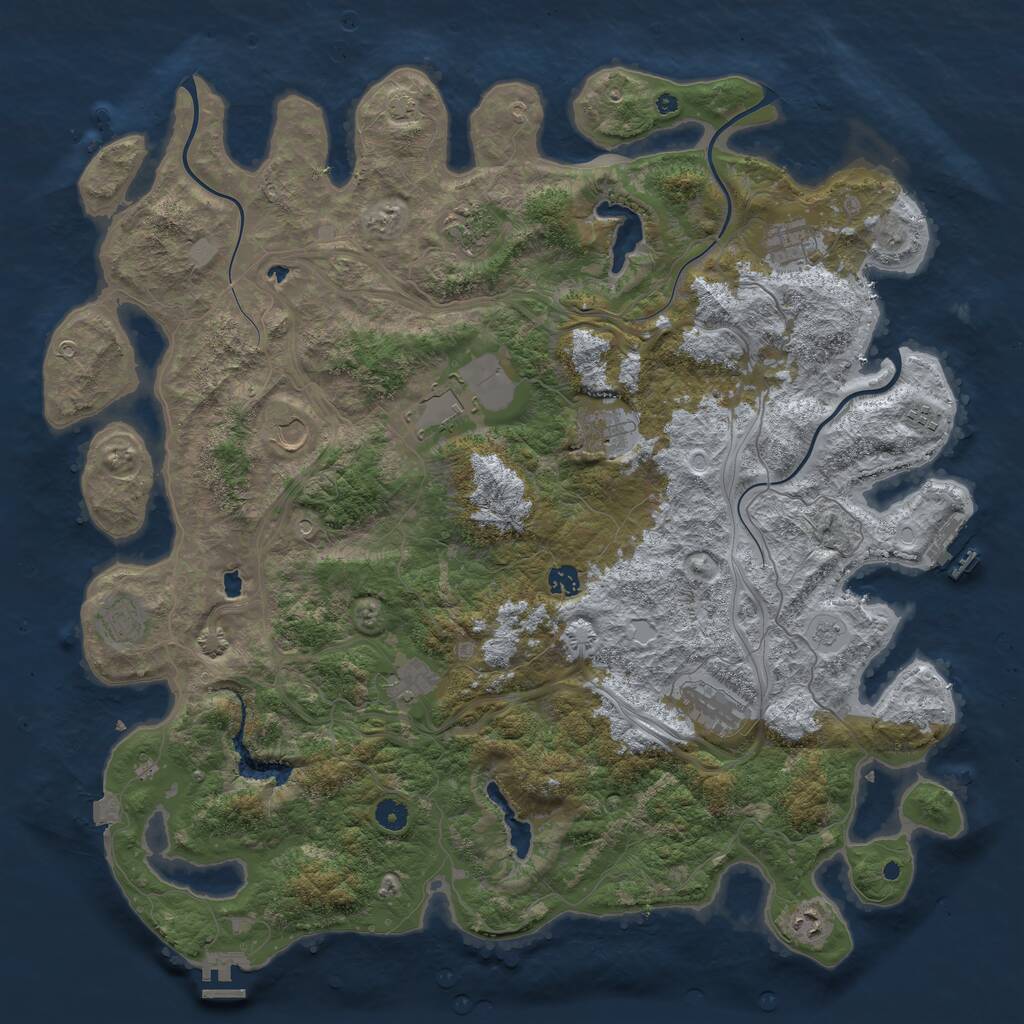 Rust Map: Procedural Map, Size: 4800, Seed: 206595656, 17 Monuments
