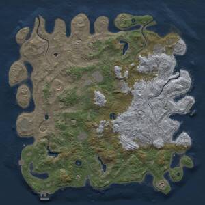 Thumbnail Rust Map: Procedural Map, Size: 4800, Seed: 206595656, 17 Monuments