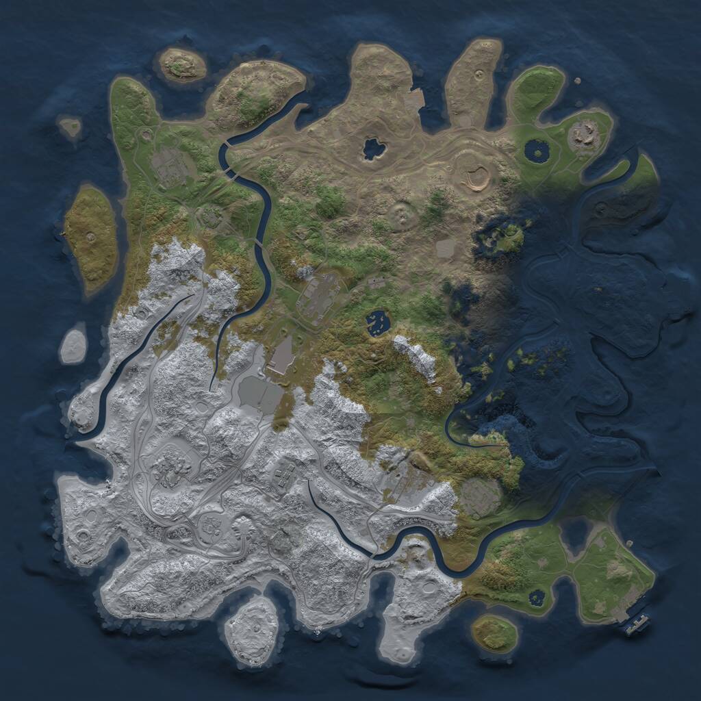 Rust Map: Procedural Map, Size: 4250, Seed: 22516, 16 Monuments