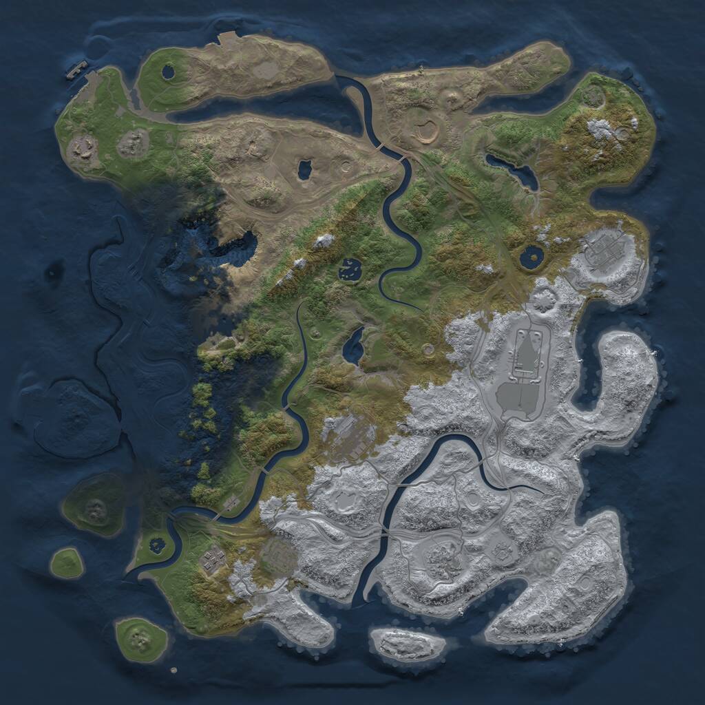 Rust Map: Procedural Map, Size: 4500, Seed: 1654065695, 16 Monuments