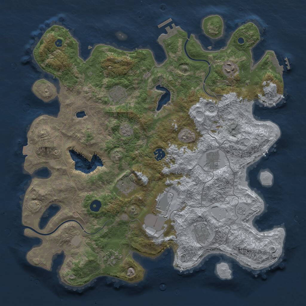 Rust Map: Procedural Map, Size: 4000, Seed: 180656157, 15 Monuments