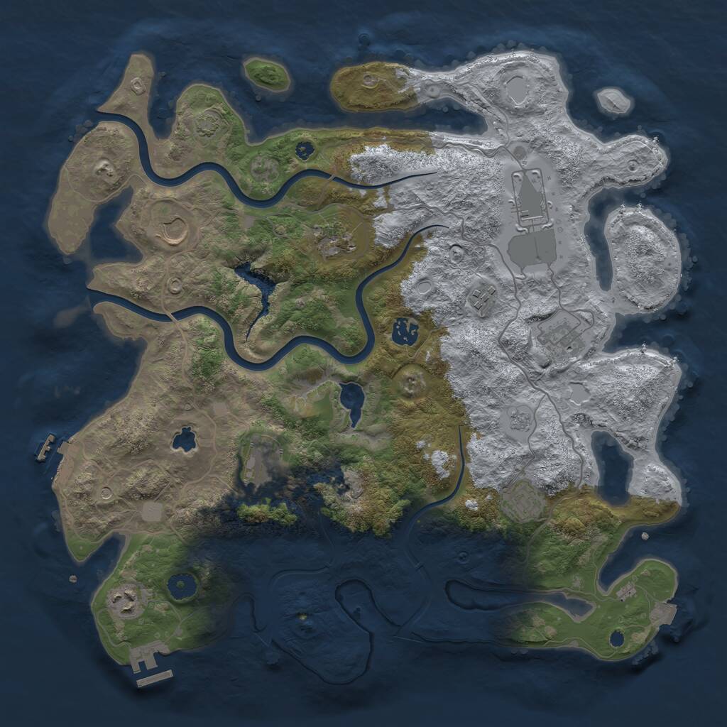 Rust Map: Procedural Map, Size: 4000, Seed: 13371, 15 Monuments