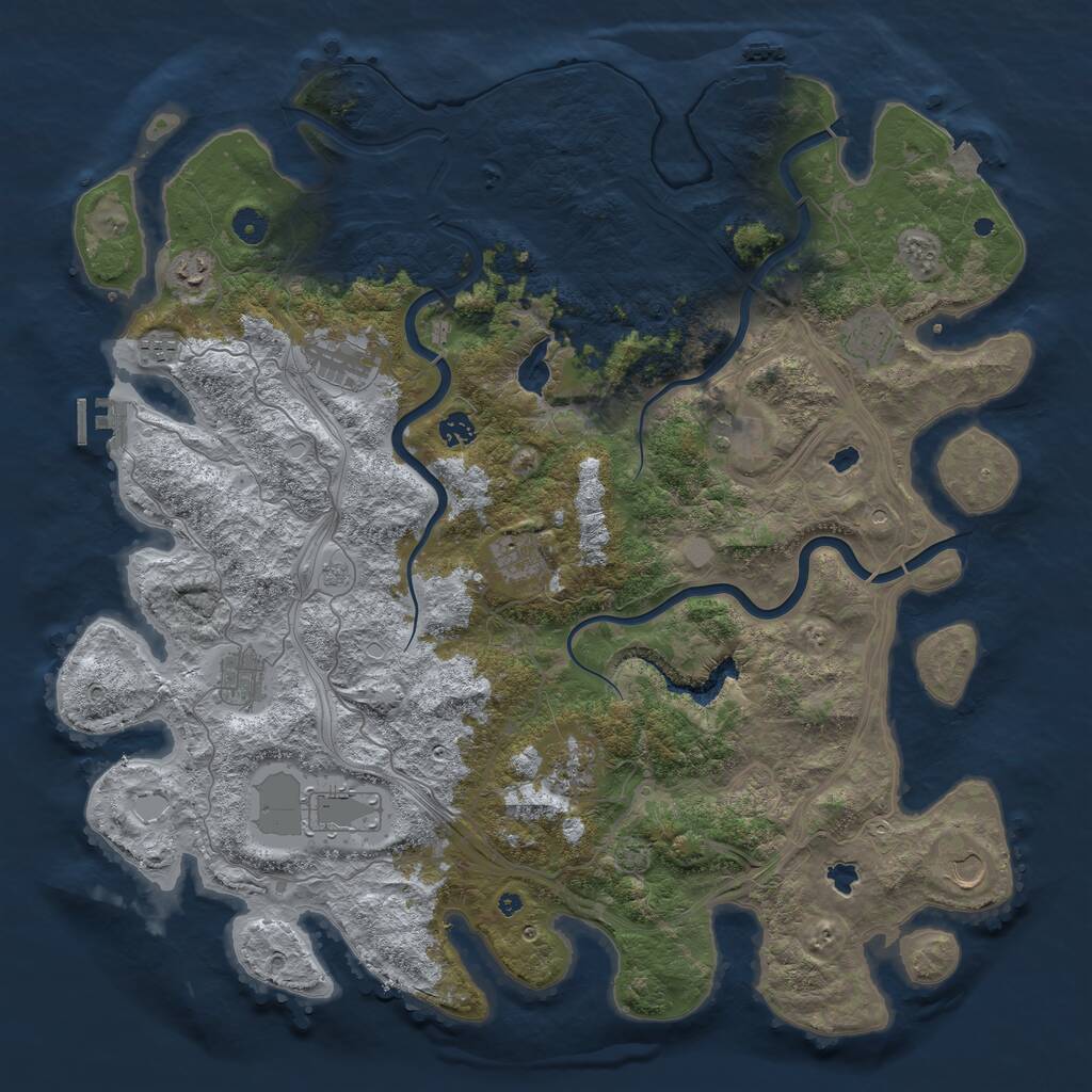 Rust Map: Procedural Map, Size: 4700, Seed: 7007, 17 Monuments