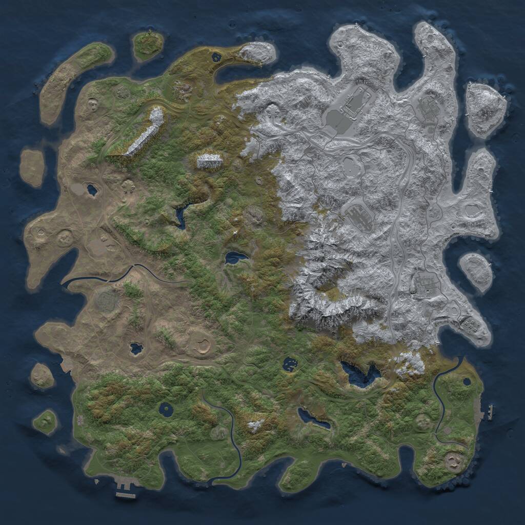 Rust Map: Procedural Map, Size: 5500, Seed: 123, 17 Monuments