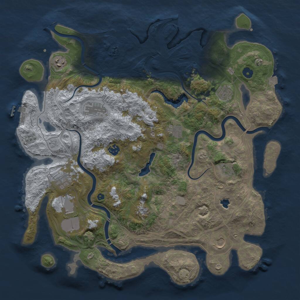 Rust Map: Procedural Map, Size: 4250, Seed: 2091014049, 17 Monuments