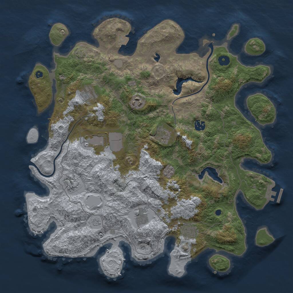 Rust Map: Procedural Map, Size: 4000, Seed: 22516, 14 Monuments