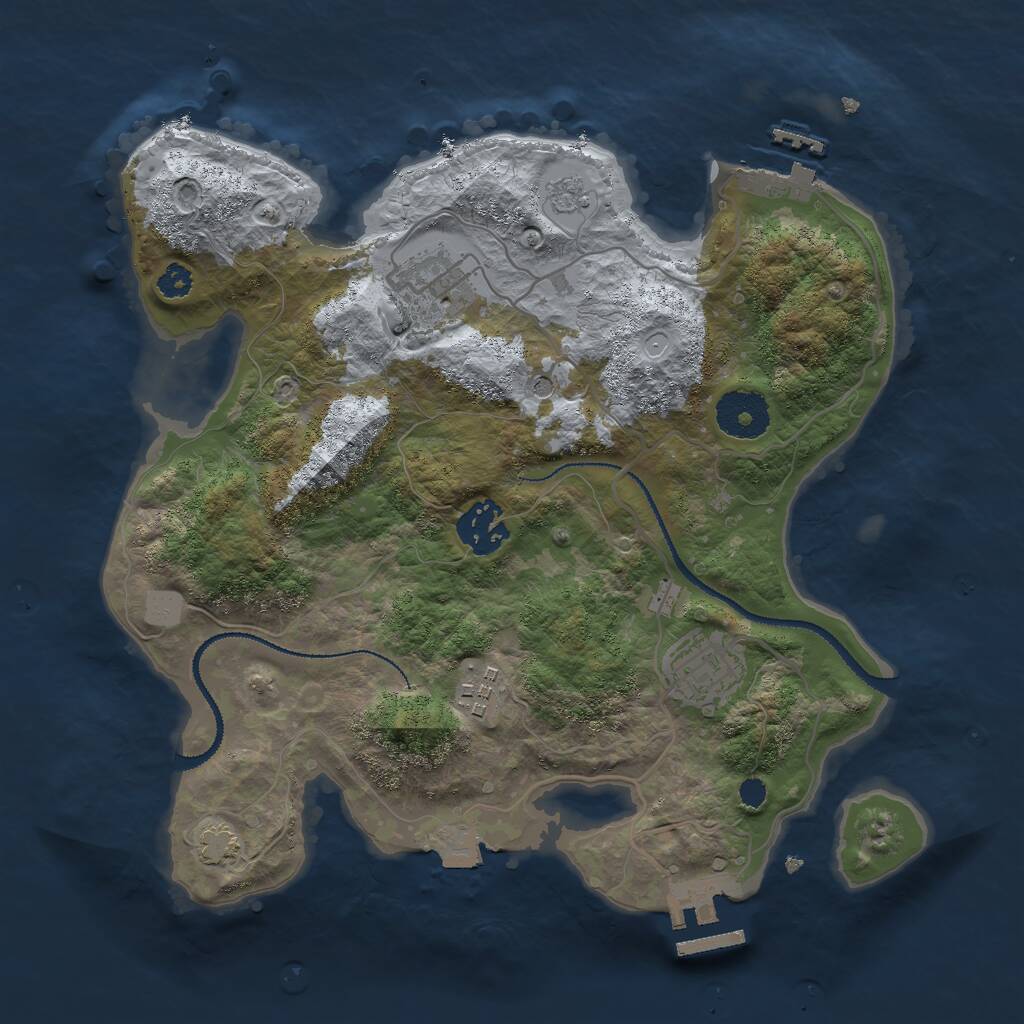 Rust Map: Procedural Map, Size: 3000, Seed: 61574449, 10 Monuments