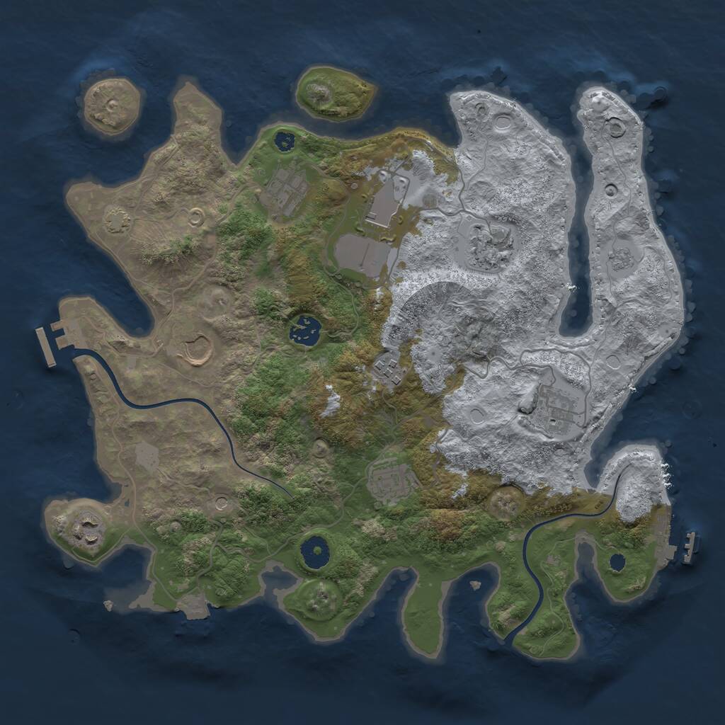 Rust Map: Procedural Map, Size: 3600, Seed: 128506965, 15 Monuments