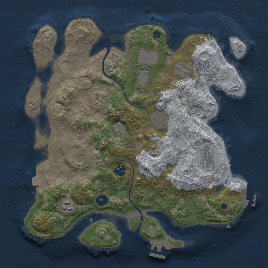 Rust Map: Procedural Map, Size: 3500, Seed: 221271283, 15 Monuments