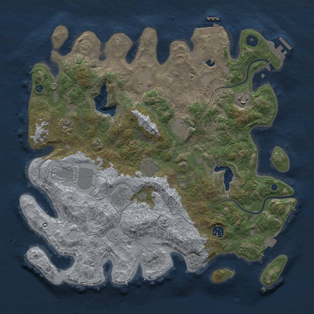 Rust Map: Procedural Map, Size: 4000, Seed: 65456, 15 Monuments
