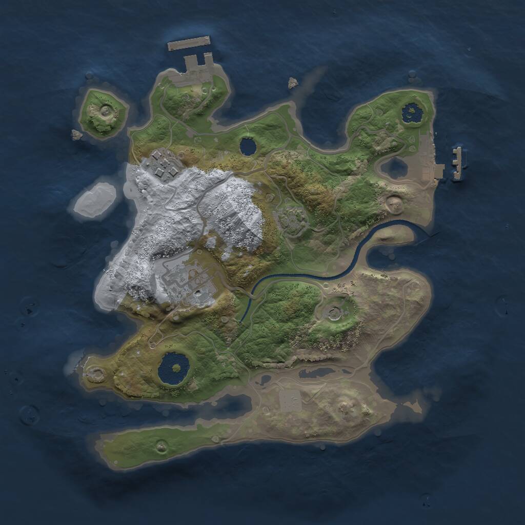 Rust Map: Procedural Map, Size: 2500, Seed: 52691, 7 Monuments