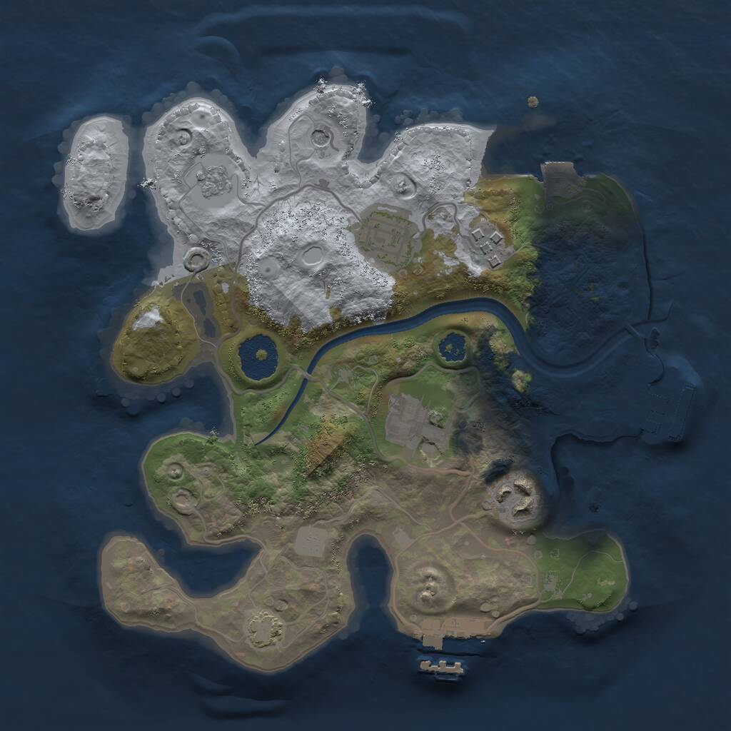 Rust Map: Procedural Map, Size: 2600, Seed: 654987, 10 Monuments