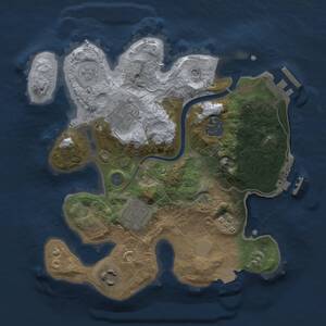 Thumbnail Rust Map: Procedural Map, Size: 2600, Seed: 654987, 13 Monuments