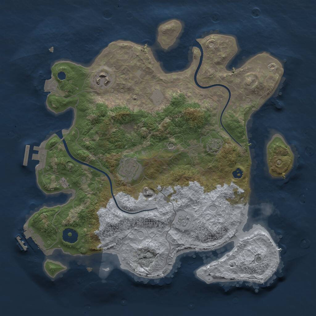 Rust Map: Procedural Map, Size: 3100, Seed: 923525282, 8 Monuments
