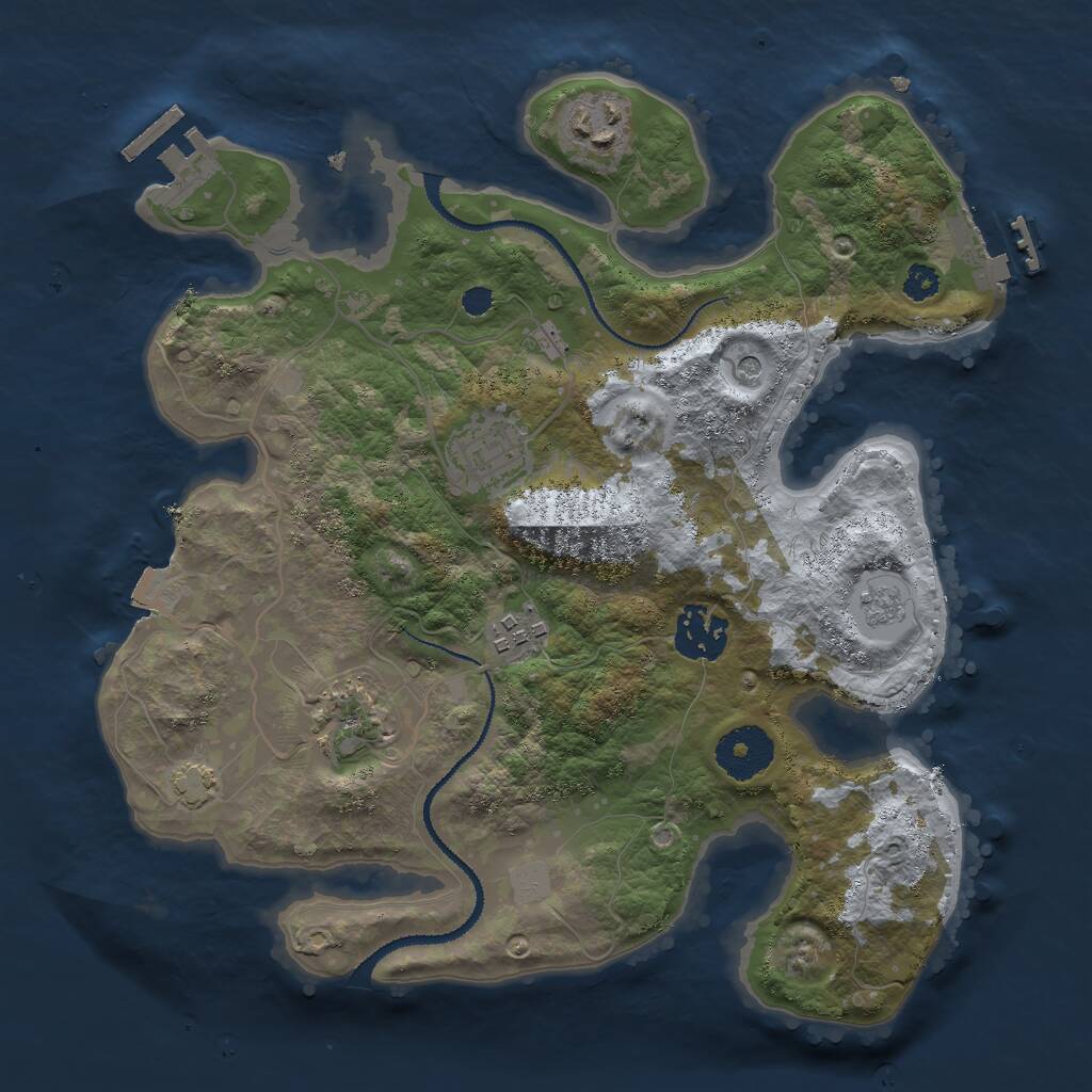 Rust Map: Procedural Map, Size: 3000, Seed: 440496475, 11 Monuments