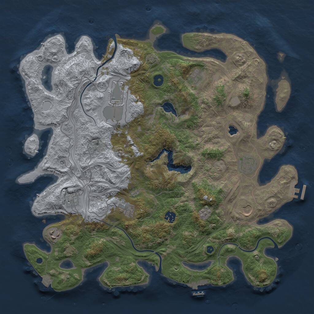 Rust Map: Procedural Map, Size: 4250, Seed: 542238975, 15 Monuments