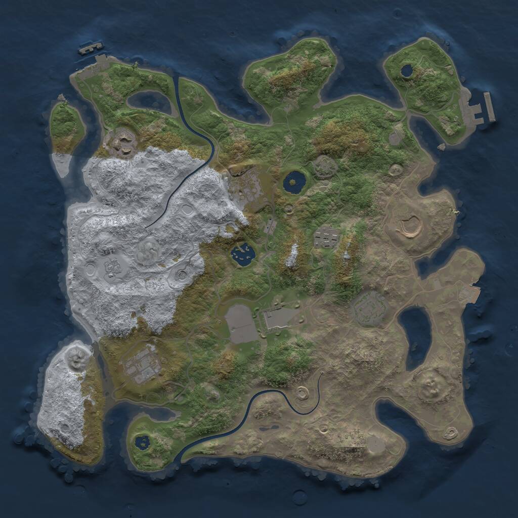 Rust Map: Procedural Map, Size: 3500, Seed: 765, 14 Monuments
