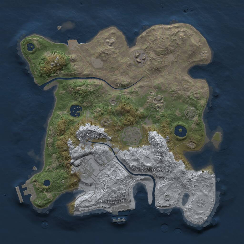 Rust Map: Procedural Map, Size: 3000, Seed: 1721011493, 11 Monuments