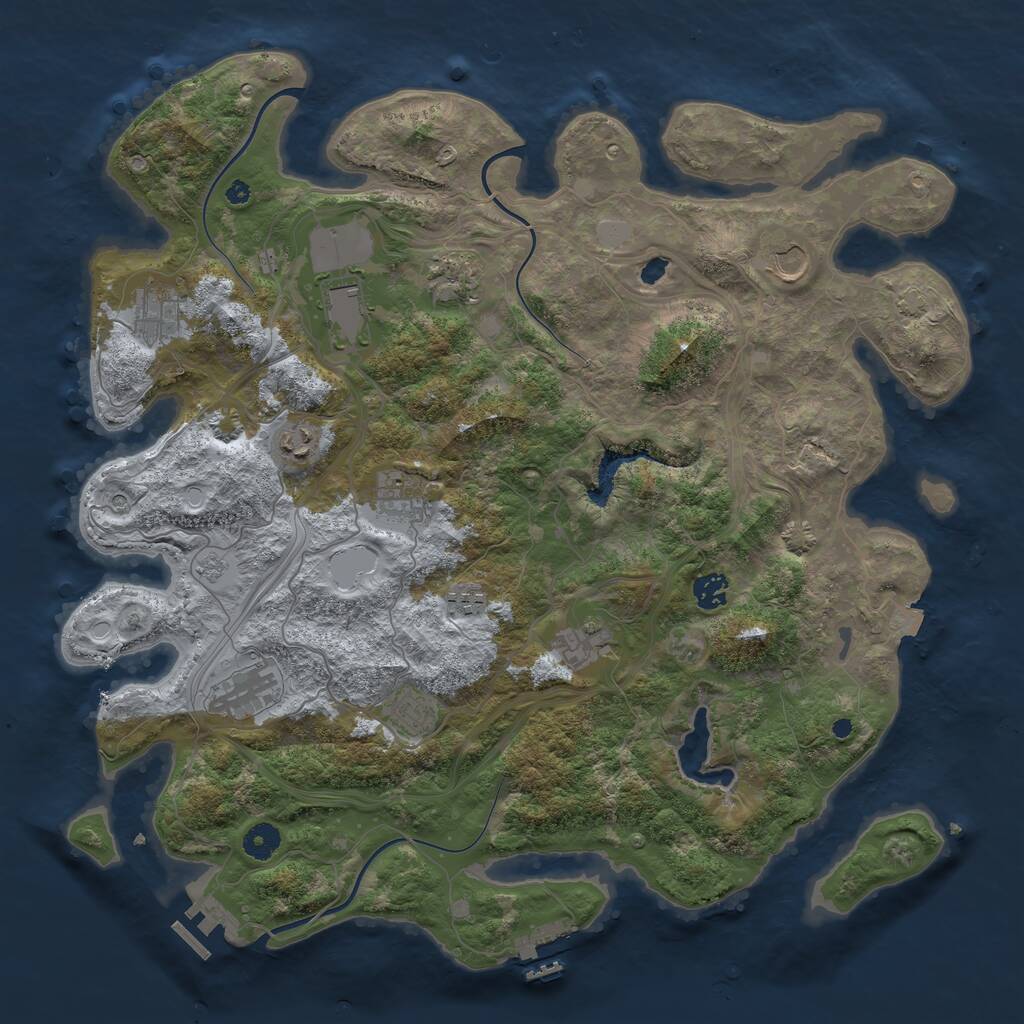 Rust Map: Procedural Map, Size: 4250, Seed: 850798204, 17 Monuments