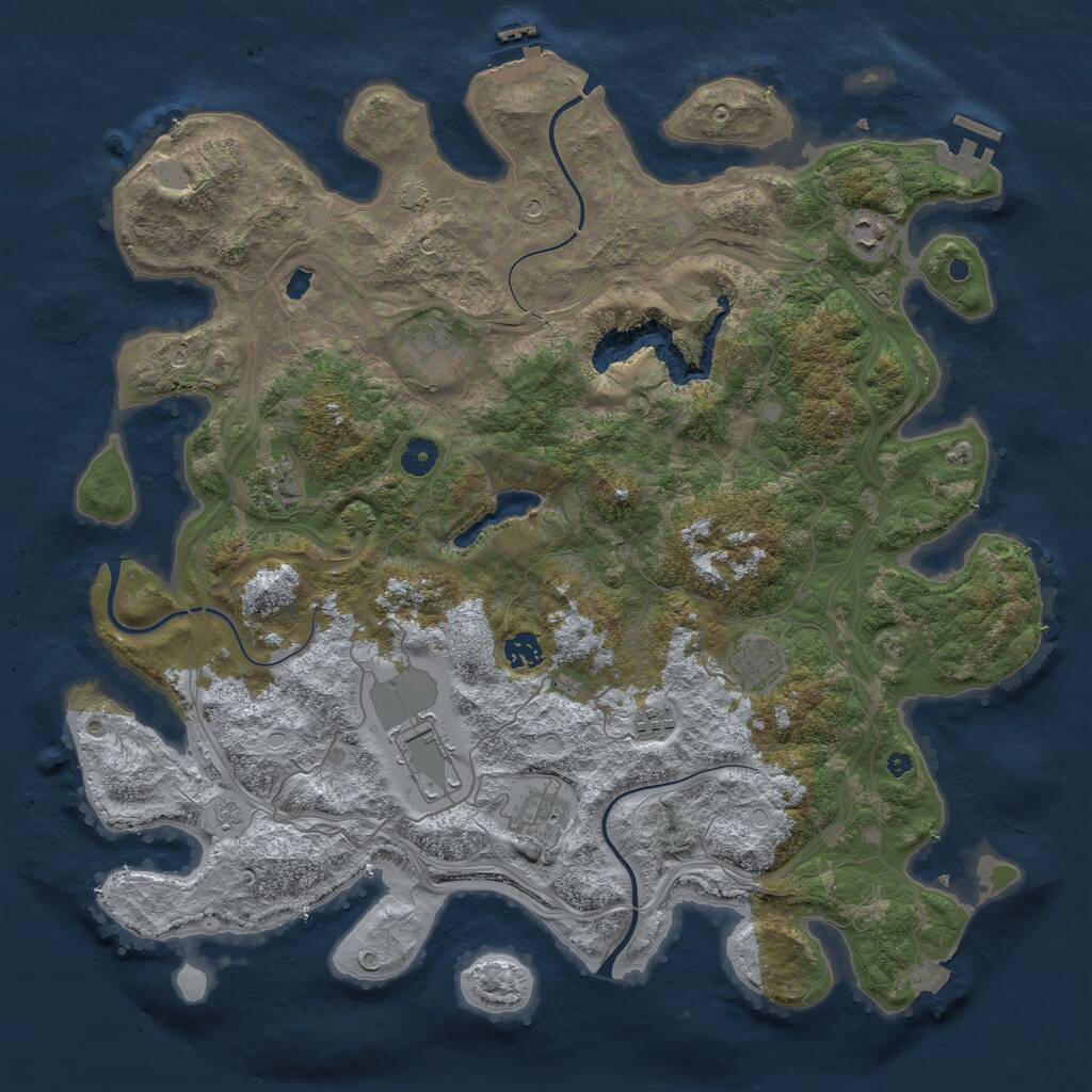 Rust Map: Procedural Map, Size: 4411, Seed: 372289, 14 Monuments