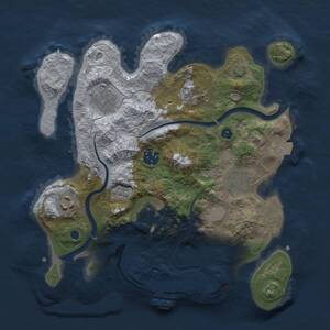 Thumbnail Rust Map: Procedural Map, Size: 3000, Seed: 23457542, 11 Monuments