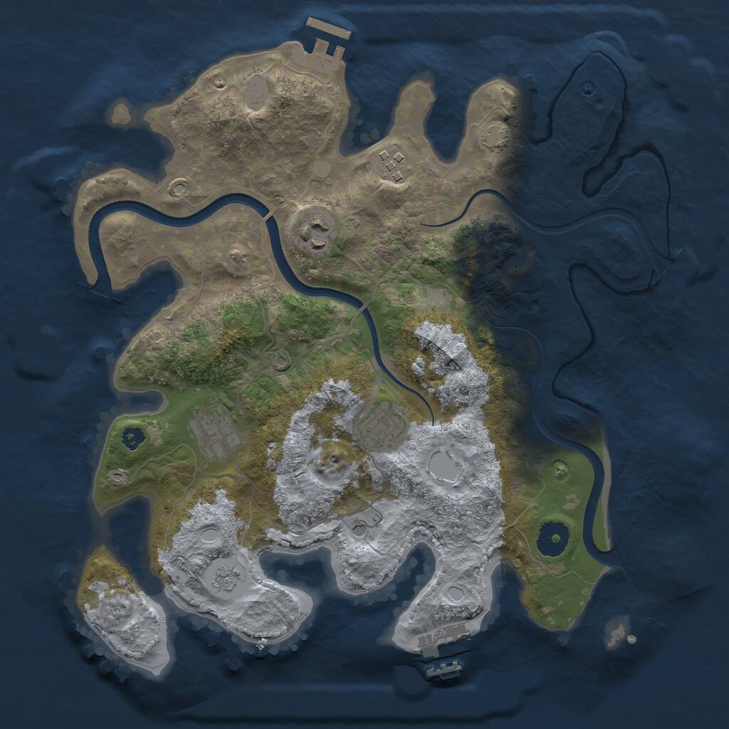 Rust Map: Procedural Map, Size: 3250, Seed: 511766708, 10 Monuments