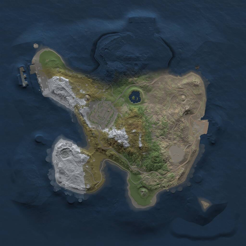 Rust Map: Procedural Map, Size: 2000, Seed: 129131922, 4 Monuments