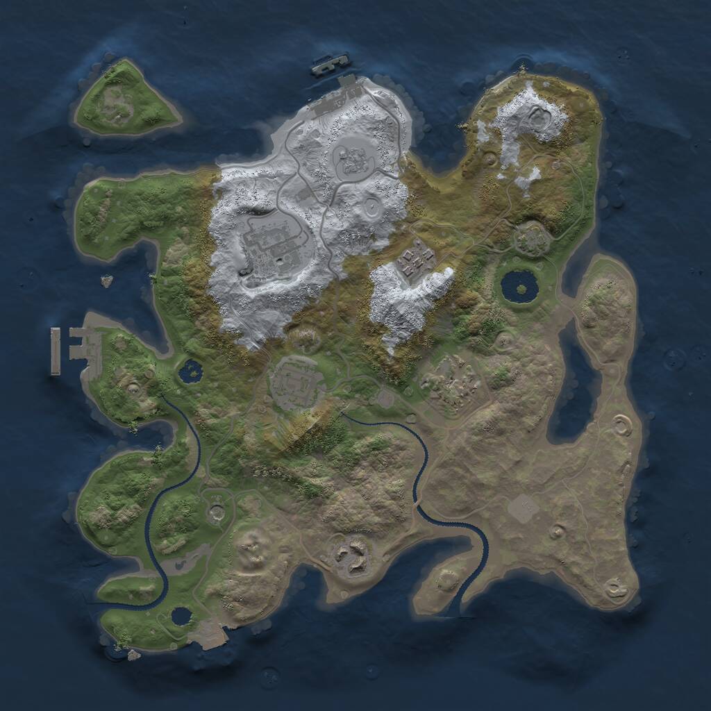 Rust Map: Procedural Map, Size: 3000, Seed: 1441439283, 11 Monuments
