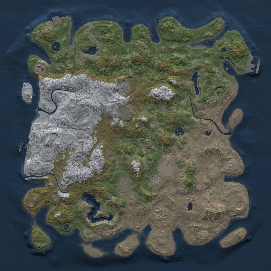 Rust Map: Procedural Map, Size: 4500, Seed: 1148116843, 15 Monuments