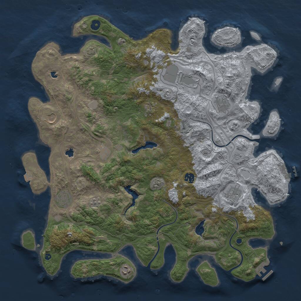Rust Map: Procedural Map, Size: 4500, Seed: 1314830904, 16 Monuments