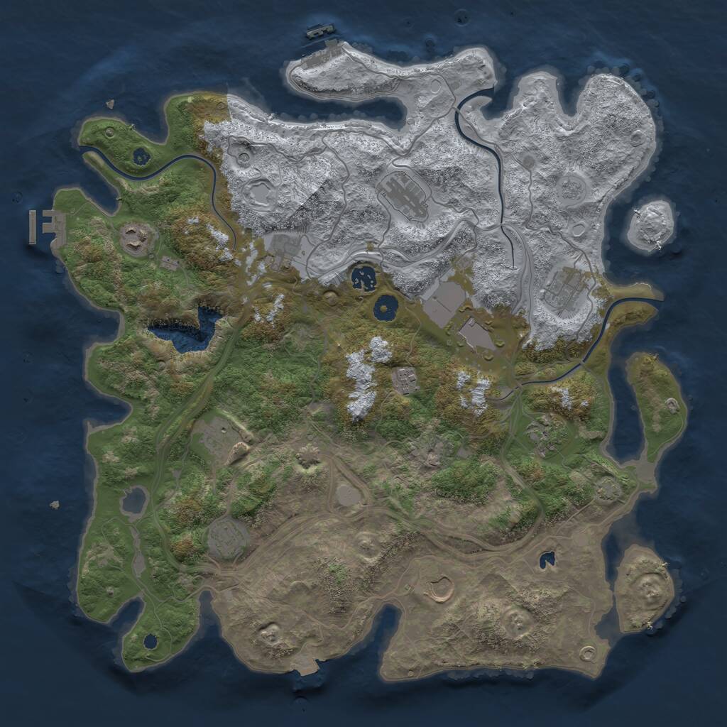 Rust Map: Procedural Map, Size: 4250, Seed: 902612728, 17 Monuments
