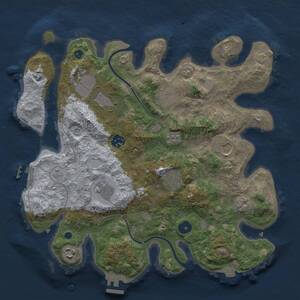 Thumbnail Rust Map: Procedural Map, Size: 3500, Seed: 25847, 14 Monuments