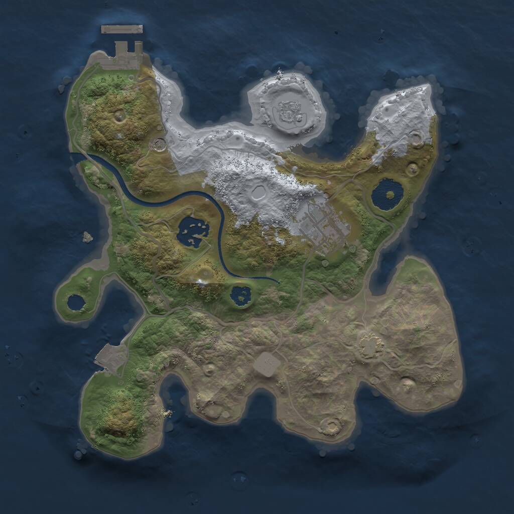 Rust Map: Procedural Map, Size: 2500, Seed: 334198361, 7 Monuments