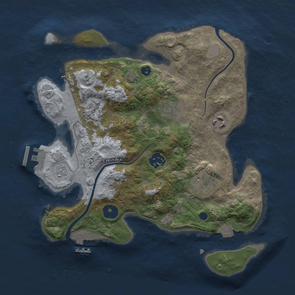 Rust Map: Procedural Map, Size: 3000, Seed: 860981858, 11 Monuments