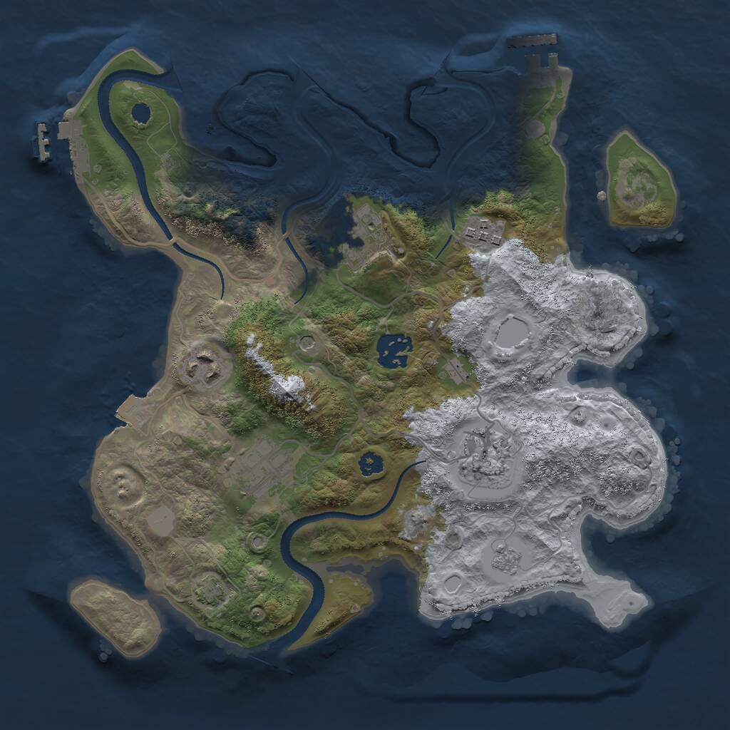 Rust Map: Procedural Map, Size: 3000, Seed: 1869440341, 12 Monuments