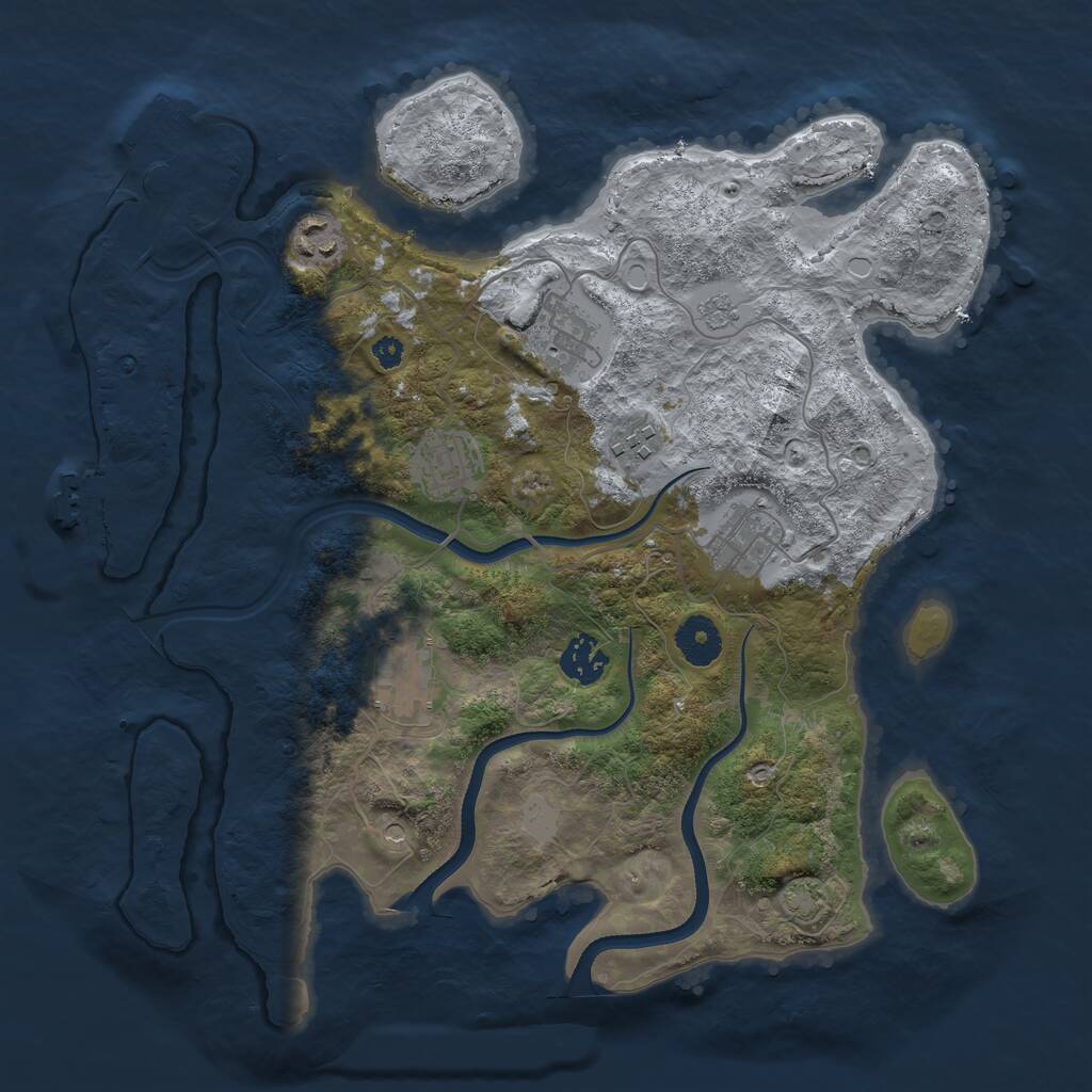Rust Map: Procedural Map, Size: 3500, Seed: 1990021413, 13 Monuments