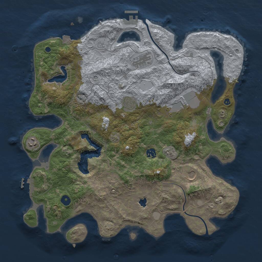 Rust Map: Procedural Map, Size: 4000, Seed: 26945, 12 Monuments